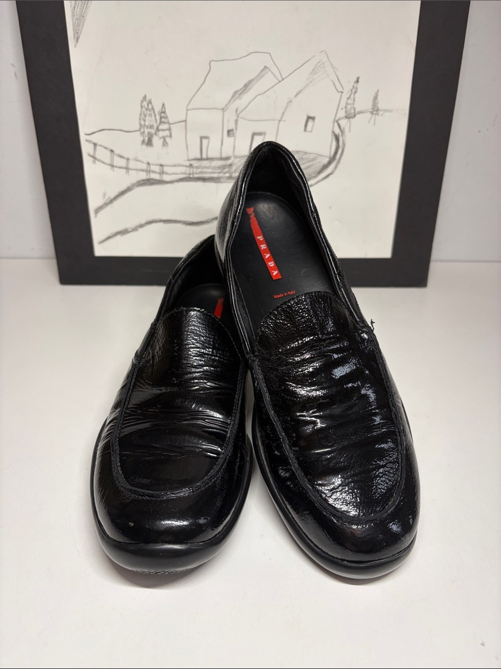 VTG Prada Sport Patent Leather Loafers Women’s Size EU 35 US 5